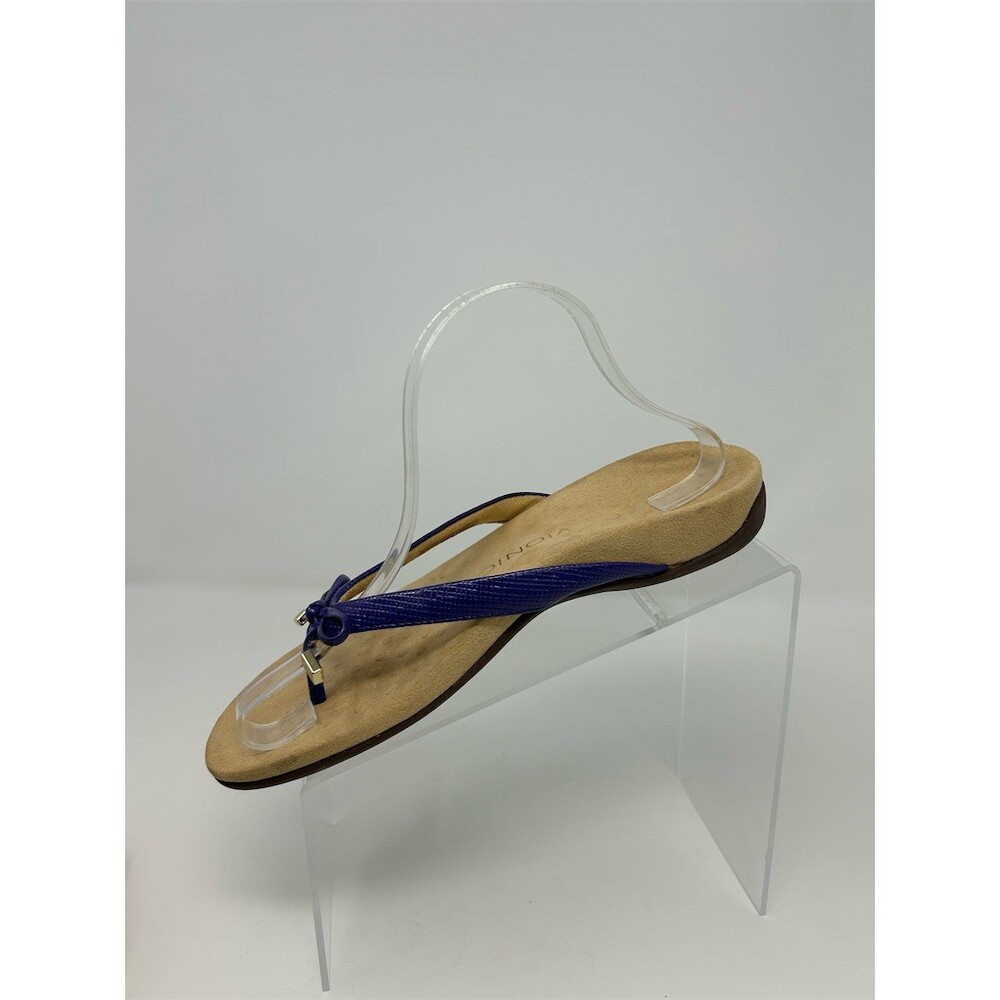 Vionic Rest Bella II Women's Thong Flip Flop Sandals Purple Bow Gold Tips Size 8 - Picture 3 of 10